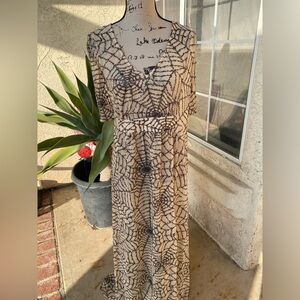 Spider web caftan Beige and Black sparkly web caftan Dress new never worn